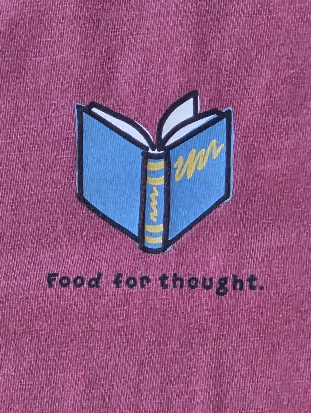 Life is Good Book Lovers Long Sleeve Tee Food for Thought Book Club Rose Pink 2X